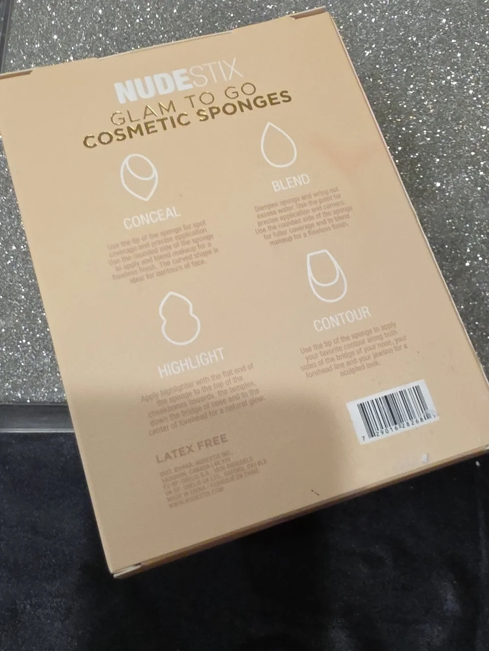 NUDESTIX 4-Pack Glam To Go Cosmetic Sponges